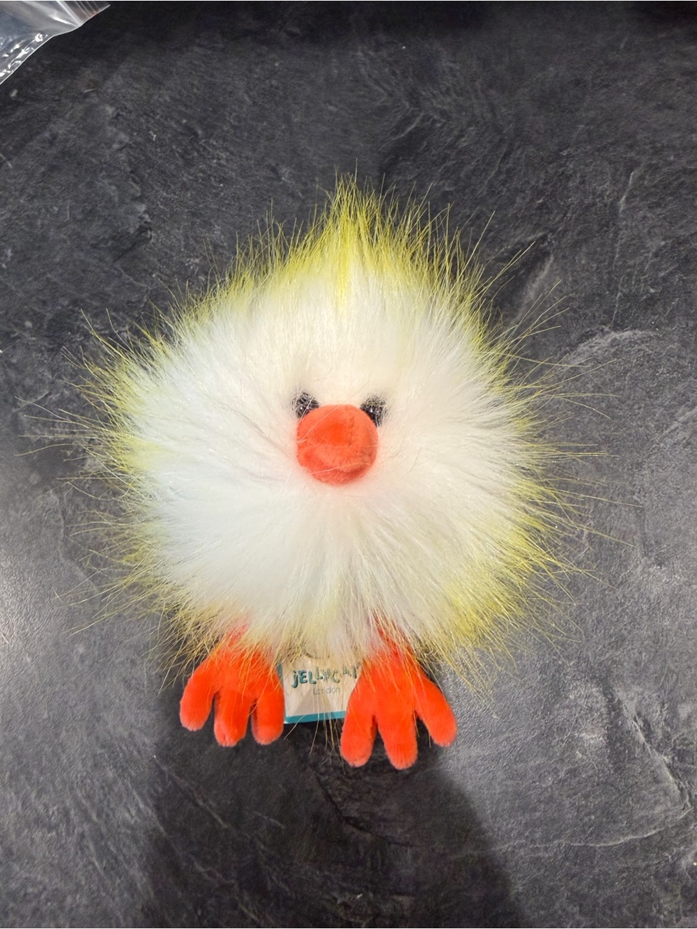 Jelly Cat Crazy Chick 
Fluffy Pom Pom Chick Plush - White and Yellow